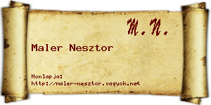 Maler Nesztor névjegykártya